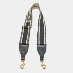 Pre Owned حزام حقيبة كتف ديور كانفاس مطرز بشعار وردي/كحلي