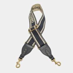 Pre Owned حزام حقيبة كتف ديور كانفاس مطرز بشعار وردي/كحلي