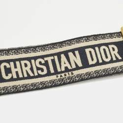 Pre Owned حزام حقيبة كتف ديور كانفاس مطرز بشعار وردي/كحلي