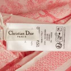 Pre Owned Dior Rose Paréo Toile de Jouy Sauvage Cotton Scarf