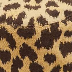 Pre Owned Dior Beige Oblique Leopard Pattern Reversible Bucket Hat Size 57