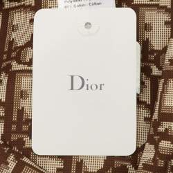 Pre Owned Dior Beige Oblique Leopard Pattern Reversible Bucket Hat Size 57