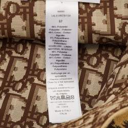 Pre Owned Dior Beige Oblique Leopard Pattern Reversible Bucket Hat Size 57