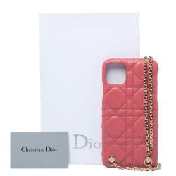 Christian Dior Pink Cannage Leather  Lady Dior iPhone 11 Pro Max Case