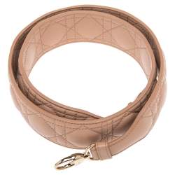 Pre Owned Dior Beige Cannage Leather Shoulder Strap