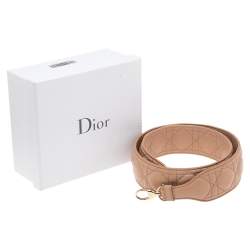 Pre Owned Dior Beige Cannage Leather Shoulder Strap