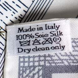 Pre Owned وشاح ديور حرير مطبوع نقشة القمر متعدد الألوان