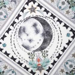 Pre Owned وشاح ديور حرير مطبوع نقشة القمر متعدد الألوان