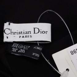 Pre Owned Dior Black Paisley Embroidered Silk & Tulle Scarf 