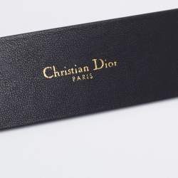Pre Owned Dior Black Leather CD Logo Buckle Belt 70CM
