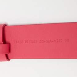 Pre Owned Dior Pink Smooth Leather CD Logo Waist Belt 75CM