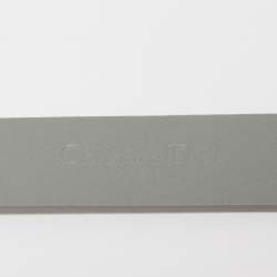 Dior Grey Matte Leather Saddle Slim Belt 80CM