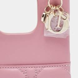 Dior Pink Cannage Leather Lady Dior iPhone 14 Pro Case