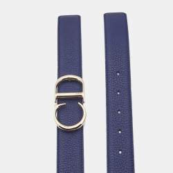 Dior Dark Blue Leather CD Logo Belt 100CM