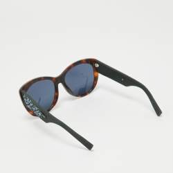 Dior Blue/Brown BPDKU Inedite Crystals Embellished Cat Eye Sunglasses