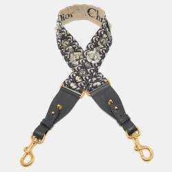 Dior Multicolor Embroidered Canvas and Leather Studded Shoulder Bag Strap