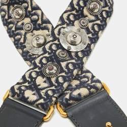 Dior Multicolor Embroidered Canvas and Leather Studded Shoulder Bag Strap