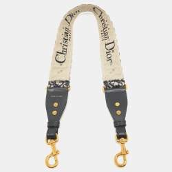 Dior Multicolor Embroidered Canvas and Leather Studded Shoulder Bag Strap