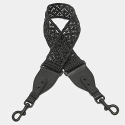 Dior Black Lasercut Leather Shoulder Bag Strap