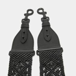 Dior Black Lasercut Leather Shoulder Bag Strap