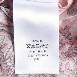 Pre Owned Dior Pink Toile de Jouy Voyage Cotton Long Sleeve Blouse L