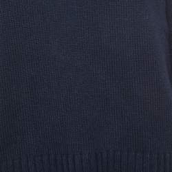 Dior Navy Blue Cashmere Logo Embroidered Sweater M