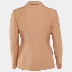 Christian Dior Rose Pink Wool Crepe Button Front Blazer M