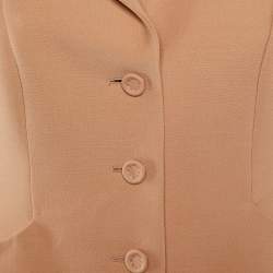 Christian Dior Rose Pink Wool Crepe Button Front Blazer M