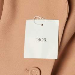 Christian Dior Rose Pink Wool Crepe Button Front Blazer M