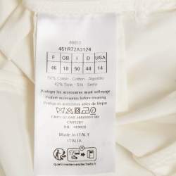 Pre Owned Christian  Dior White Cotton Blend Belted Shirtdress XL
