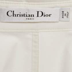 Pre Owned Christian  Dior White Cotton Blend Belted Shirtdress XL