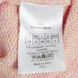 Christian Dior Pink Wool Knit Turtle Neck Sweater S
