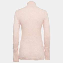 Christian Dior Pink Wool Knit Turtle Neck Sweater S