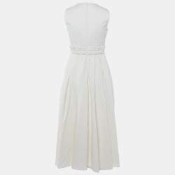 Pre Owned Christian Dior White Textured Dress Maxi Dress M