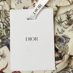 Pre Owned Dior Cream Insect Print Cotton & Silk Midi Dress M