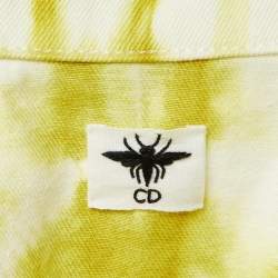 Pre Owned Dior Yellow Tie Dye Denim Button Front Jacket M