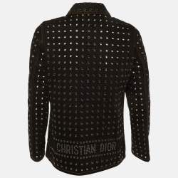 Pre Owned Dior Black Riveted Denim Button Front Jacket S