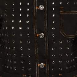 Pre Owned Dior Black Riveted Denim Button Front Jacket S