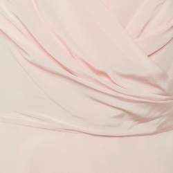 Pre Owned Dior Pink/Burgundy Silk Ruched Wrap Top M