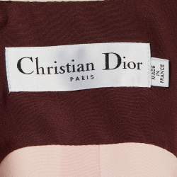 Pre Owned Dior Pink/Burgundy Silk Ruched Wrap Top M
