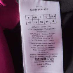 Pre Owned Dior Fuschia Pink Satin Boat Neck Sheath Dress XL