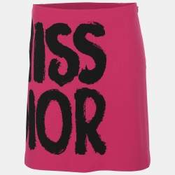 مملوكة مسبقًا Dior Pink Jersey Miss Dior Print Mini Skirt S