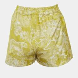 Pre Owned شورت كريستيان ديور نسيج جاكار ليموني أخضر مقاس صغير - سمول