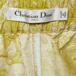 Pre Owned شورت كريستيان ديور نسيج جاكار ليموني أخضر مقاس صغير - سمول