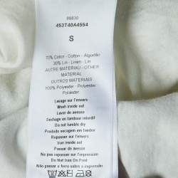 Pre Owned Dior Off White Miss Dior Print Cotton & Linen T-Shirt S 