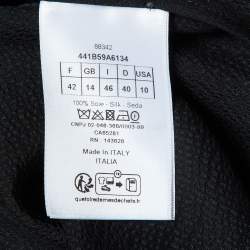 مملوكة مسبقًا Dior Black Crinkled Silk Button Front Shirt L 