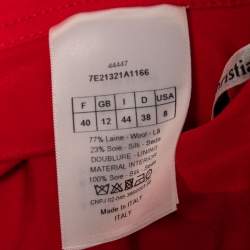 Dior Coral Wool & Silk Flared Skirt M