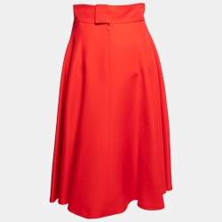 Dior Coral Wool & Silk Flared Skirt M