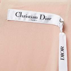 Christian Dior Orange Texture Lurex Halter Neck Gown M
