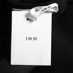 Pre Owned Christian Dior Black Crepe Silk High Waist Wide Leg Trousers M